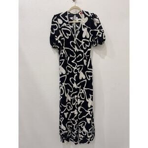 FARM RIO Anthropology Sinead heart jumpsuit Small black and white Defects